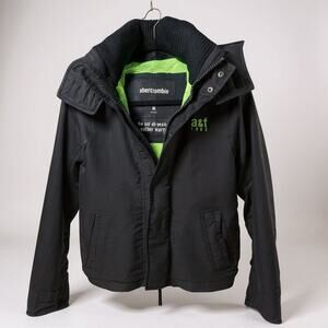 Abercrombie & Fitch Boys Hooded Coat Navy Green Size M